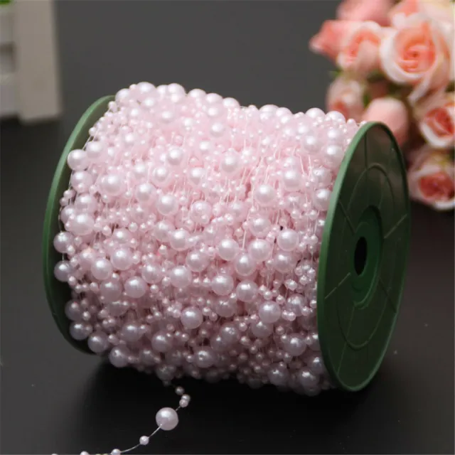 10 Metres Faux Pearl Beads String Wired Garland Christmas Wedding Craft Decor