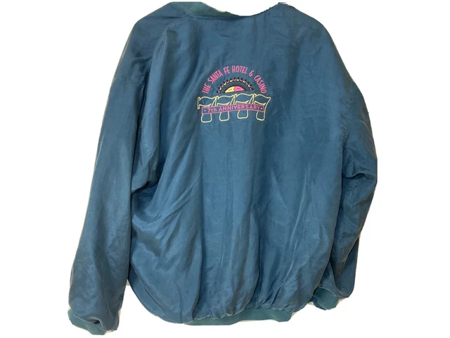 Santa Fe Hotel & Casino 7th Anniversary Las Vegas Windbreaker Jacket L Silk