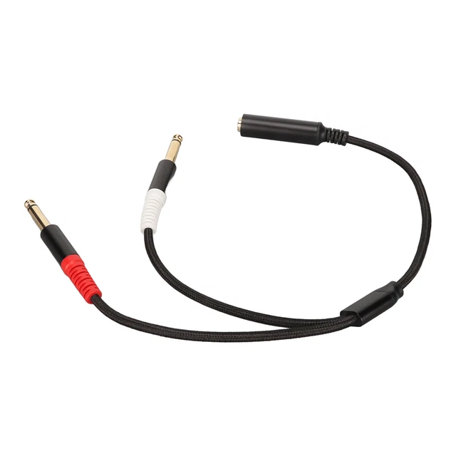 6.35mm Male To Dual 6.35mm Female Cable 1/4 Inch Stereo Splitter Y Cable Double