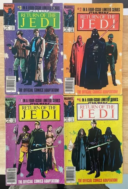 4 Star Wars Return of the Jedi ROTJ comic books 1 2 3 4 Marvel