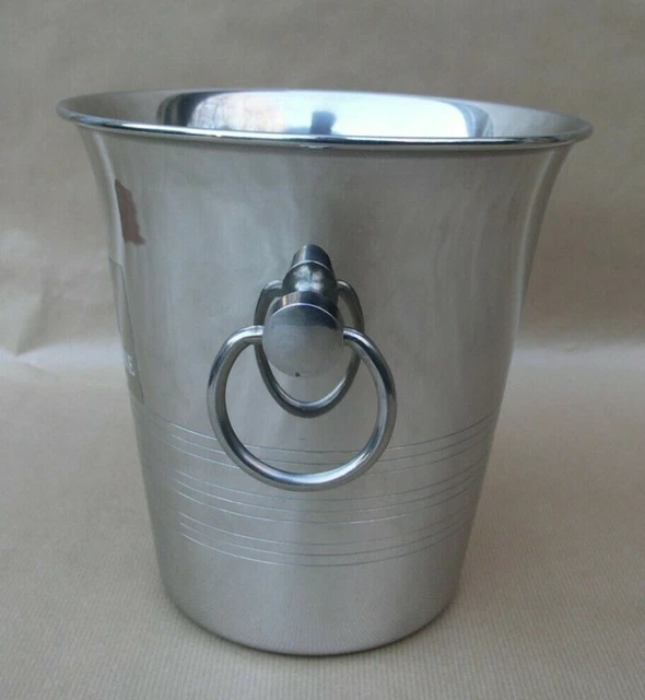 Seau à Champagne Et Seau à Glace En Acier Inoxydable Par Guy Degrenne 1980s Set De 3