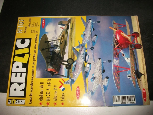 **f Revue Replic n°107 Messerschmitt Me 262 - Gloster Gladiator - Albatros D V