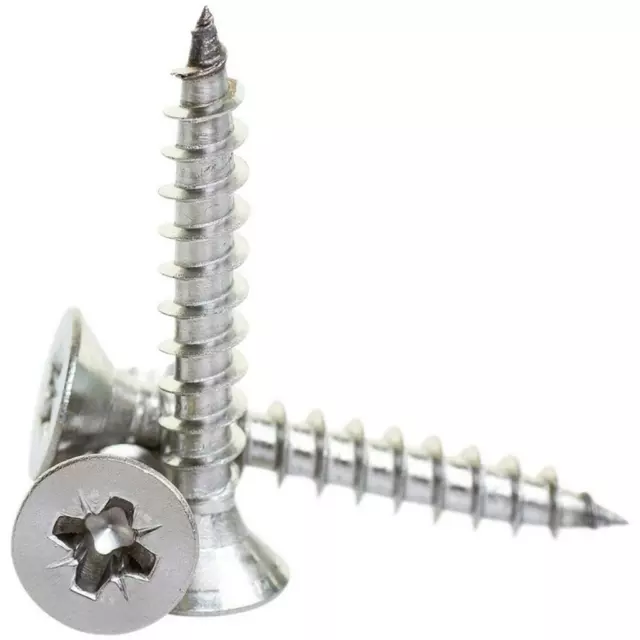 4mm A2 STAINLESS STEEL POZI COUNTERSUNK FULLY THREADED CHIPBOARD WOOD SCREWS