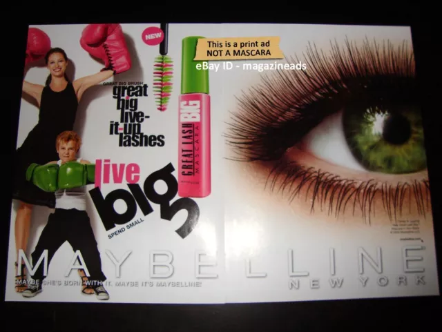 MAYBELLINE Cosmetics 2-Page PRINT AD 2009 CHRISTY TURLINGTON cute little boy