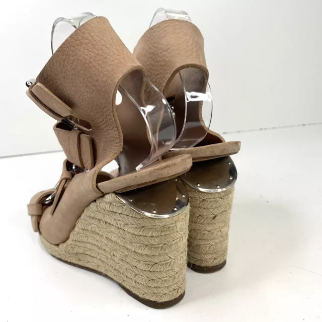 ALEXANDER WANG Jo Buckle Espadrille Blush Tan Sandals Shoes Wedge Size US 9/9.5 2