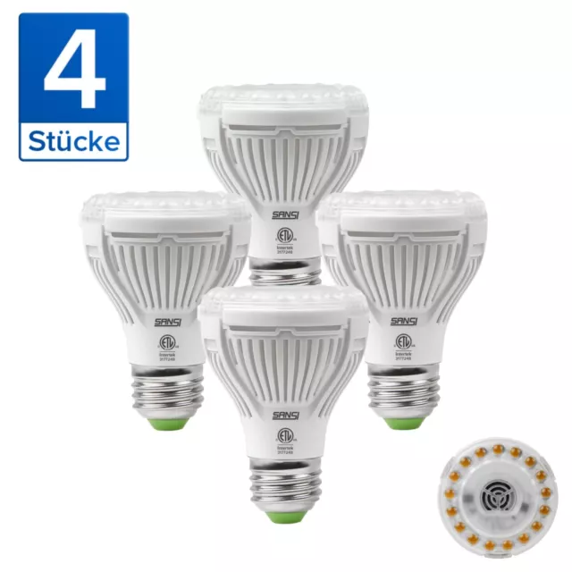 4X E27 Pflanzenlampe Grow LED Vollspektrum A19 10W Gewächshaus Birne SANSI CE