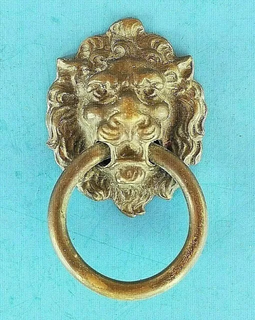 Drawer Handle Drop Ring Bail Pull Lion Head Hardware Cabinet Cupboard Vintage