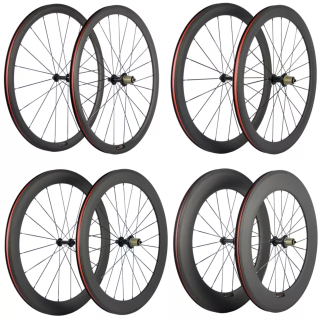 38/50/60mm T1000 Carbon Laufradsatz Rennrad Fahrrad Räder Clincher Wheel