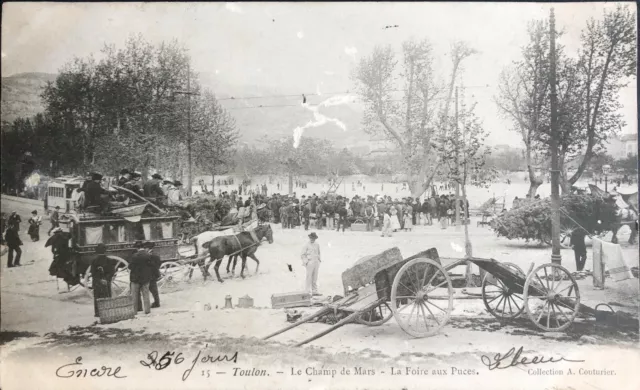 Carte Postale Ancienne  Toulon Le Champ De Mars Marche Aux Puces