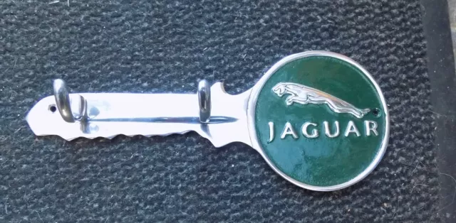 Superb cast polished Aluminium JAGUAR Key Hook Holder Sign Garage Man Cave