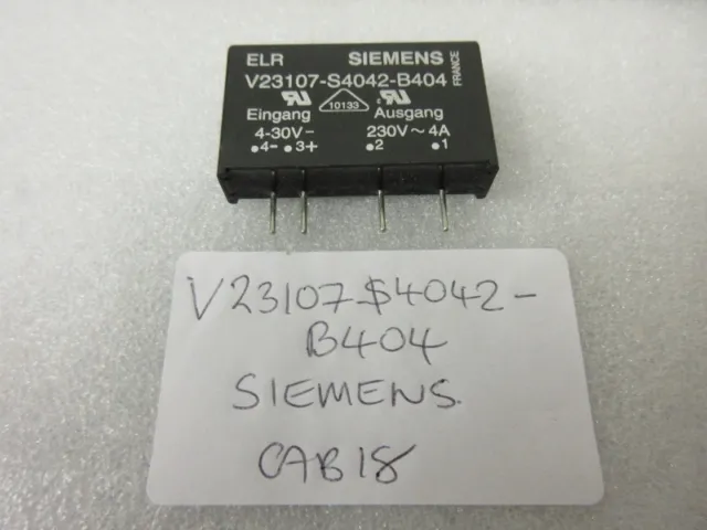 V23107S4042B404  Siemens Solid State Relay 4-30V 4A  OVEN, HEATING, COOK, REPAIR