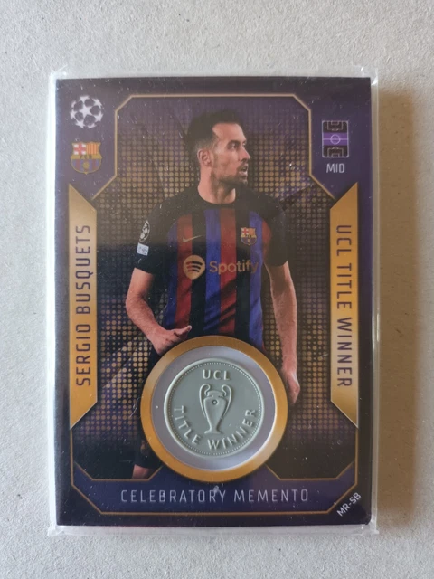SERGIO BUSQUETS Barcelona Topps Match Attax 2022/23 Celebratory Memento MR-SB