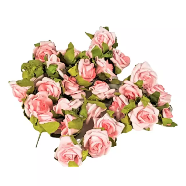 25 Rosen rosa Streurosen Schaumrose Tischdeko Minirosen  Taufe Kommunion