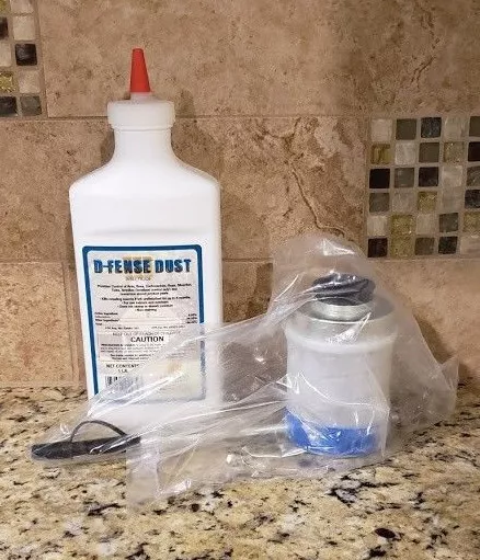 1 LB D-fense Insecticide Dust & Bellow Puffer Duster Control Bees Silverfish ...