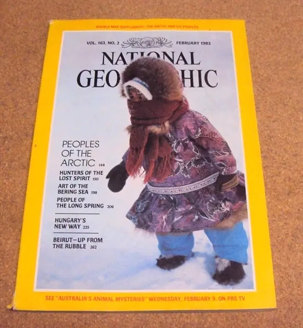 National Geographic February 1983 Arctic People Alaska Eskimo Hungary Brand New