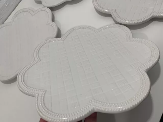 Studio Nova Chantilly White Lace Scalloped Dinner Plates Set/4