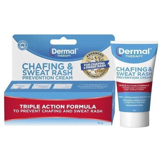 DERMAL CHAFING & SWEAT RASH PREVENTION CREAM 75g - NEW BOXED Triple $22 ...