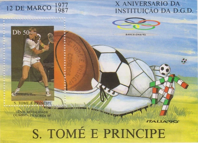 Olympia Barcelona Tennis  S.Tome E.Principe gestempelt 7403