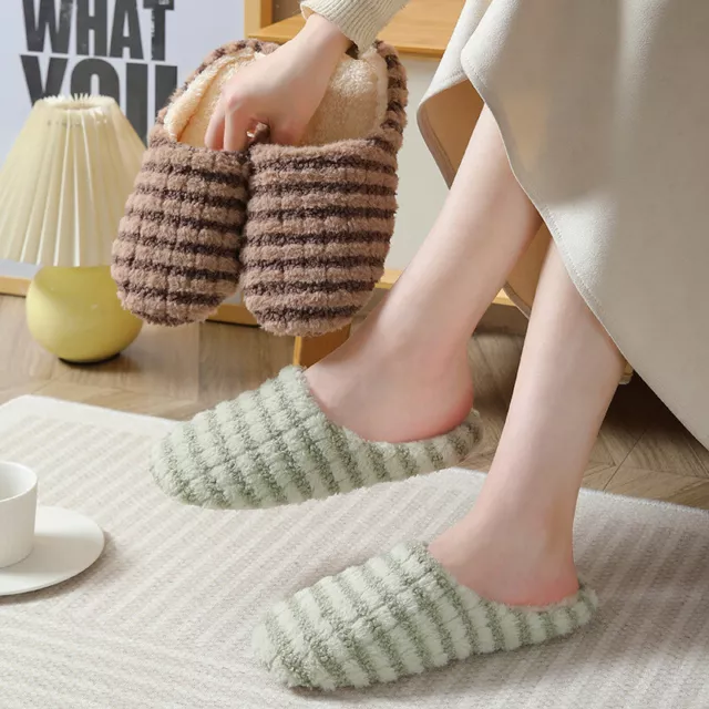 Pantofole Calde Donna Scarpe Infradito IN Lana Antiscivolo Comodo