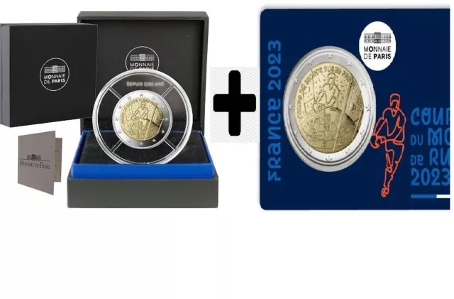 monnaie 2€ commémorative 2023 lot 2 euro coffret BE et carte BU monnaie de paris