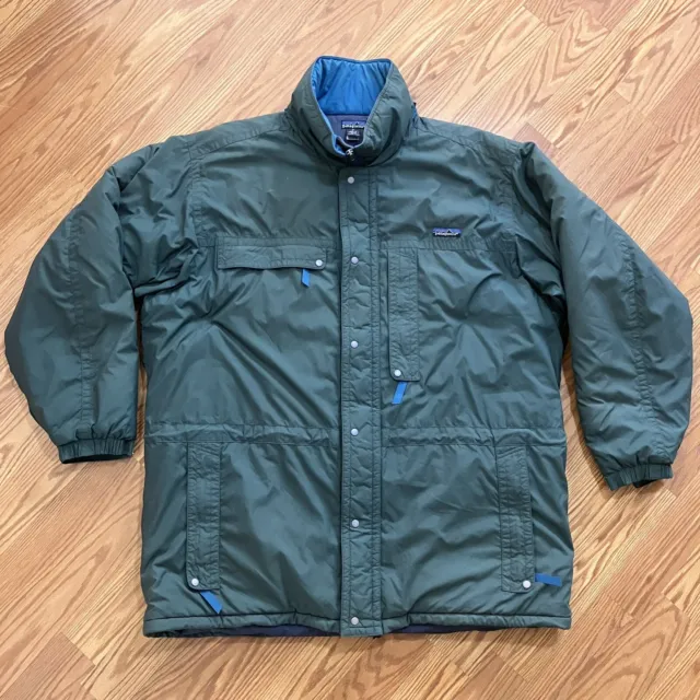 Patagonia Parka Jacket Mens XL Green NO Hood Insulated Puffer Vintage