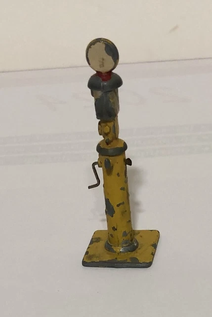 Ancienne Pompe à Essence Dinky Toys France, Modèle 49A Colonne Jaune – Super état