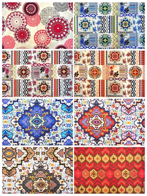 100% Baumwolle Stoffe Deko Möbelstoff Patchwork Vorhang Gardine Ethno Designs