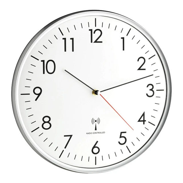 TFA 60.3514 Basel Horloge Murale Analogue Radio de Bureau 330 MM Salle Séjour