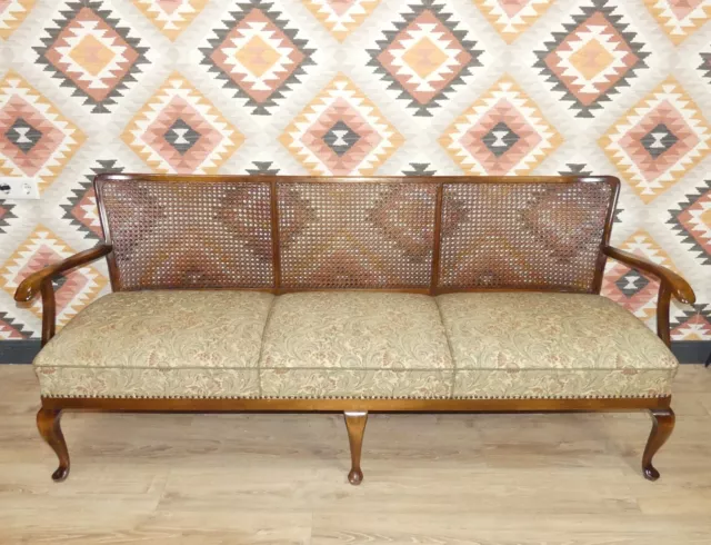 Wiener Geflecht Chippendale Stil Couch Gobelin 3Sitzer 60er Jahre vintage retro