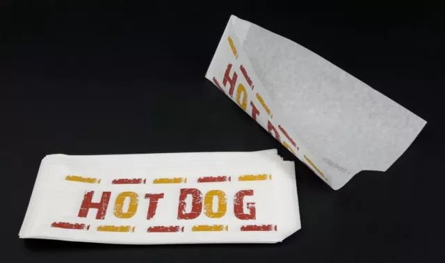 500 Hot Dog Beutel Hotdog Tüten Taschen Papier fettdicht 9x21cm zweiseitig offen