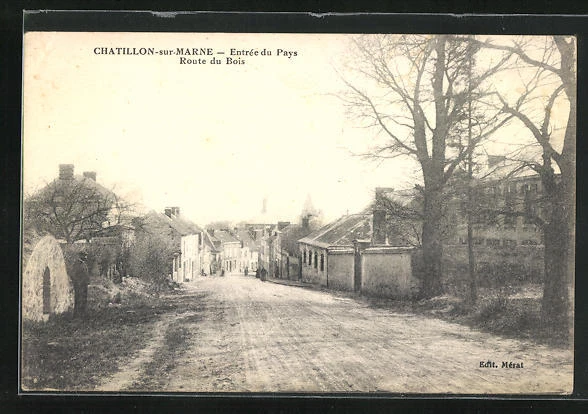 CPA Chatillon-sur-Marne, Entrée du Pays, Route du Bois
