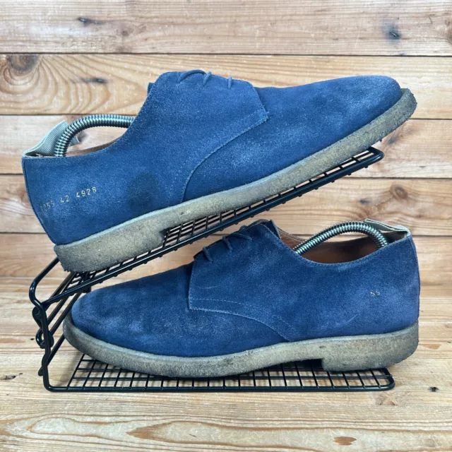 COMMON PROJECTS SHOES Mens Size UK 8 Cadet Blue Suede Smart Derby Dress 34.97 PicClick UK