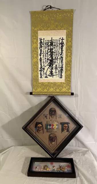 Korean Shadow Boxes Masks, Wedding March & Korean Calligraphy Scroll