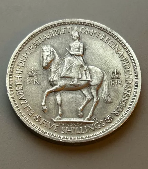 elizabeth the ii dei gratia britt omn regina fidei defensor five shillings 1954