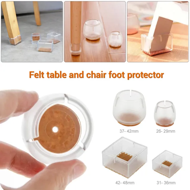 4-32 Pcs Silicone Chair Leg Pads Table Feet Cover Cap Furniture Floor Protectors