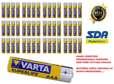 VARTA 48 PILE BATTERIE VARTA ORIGINALI AA STILO BATTERIA SUPER LIFE 