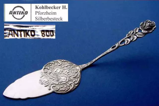 Antique Cake Lifter, ANTIKO, Rose Decoration/Hildesheim Rose, 800er Silver B456
