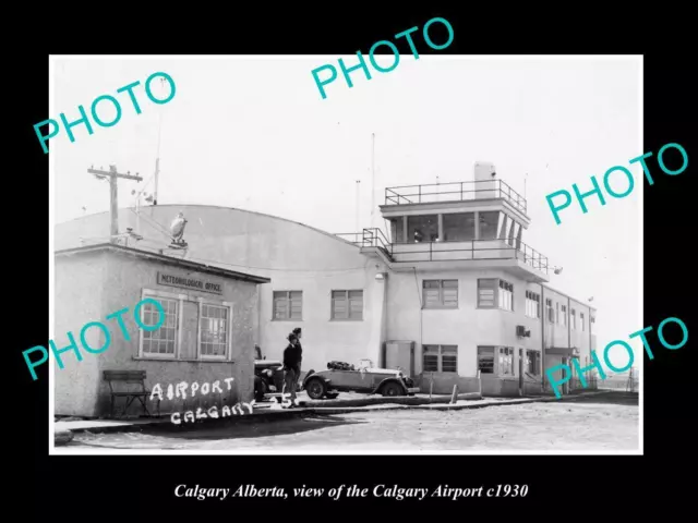 POSTCARD SIZE PHOTO OF CANADA CALGARY ALBERTA VIEW OF THE AIRPORT c1930