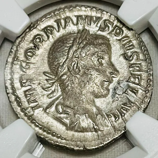 Ancient Roman Denarius Silver Coin NGC XF Gordian III 238-244