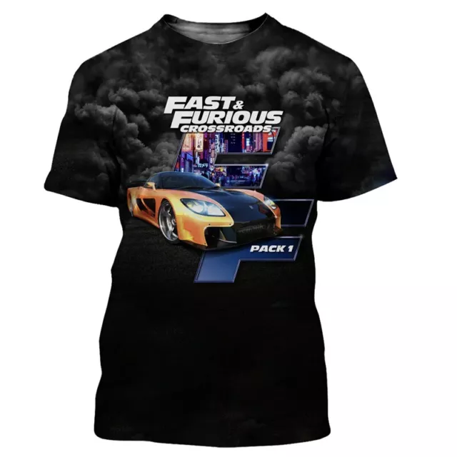 Popular movie Fast & Furious 3DT T-shirt Print street wear casual fashion top