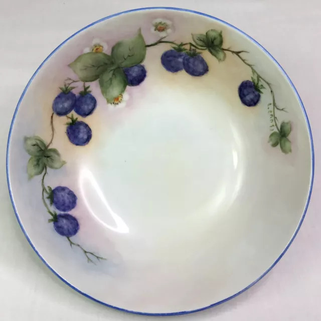 Bareuther Waldsassen Bavaria Germany 6” Small Bowl Blackberries Hand painted