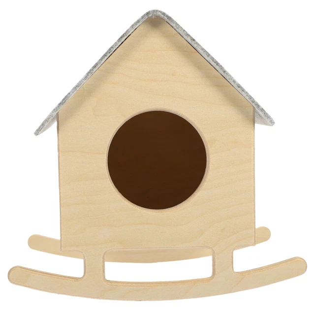 Jaula de madera de hámster para conejillos de indias pequeña cabaña de cama para mascotas