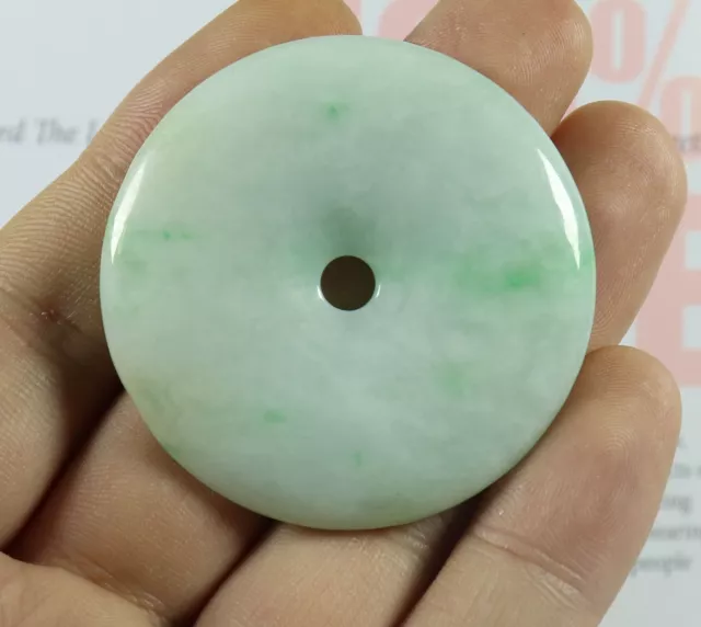 Certified Natural Genuine Type A Jadeite Jade Pendant Circle Donut 平安扣 317415