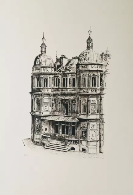 André RENOUX - "Le Château de Monte-Cristo" - Lithographie originale signée