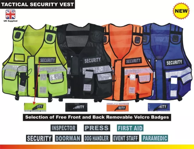 New Hi Viz Tactical Security Dog Handler Vest Paramedic CCTV Tac