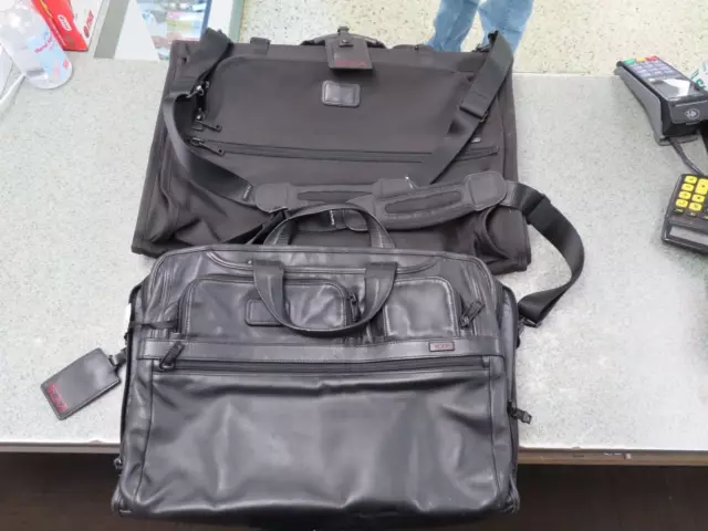 TUMI Alpha Tri Fold Garment Bag in Black 22133DH & Carry On 2 Bags Bundle