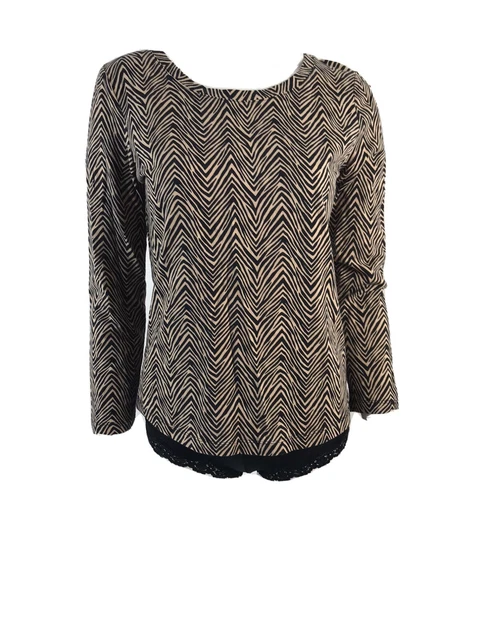 Vera Bradley Womens Size XS (0-2) Long Sleeve Cozy Knit Pajama Top Zebra Print