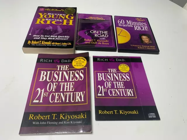 Rich Dad Lot DVDs Books 60 Minutes to Getting Rich Business of the 21st Century