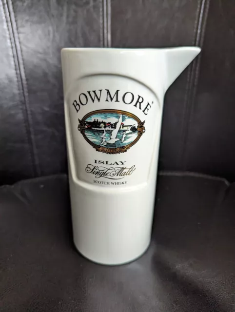 Bowmore Islay Scotch Whisky Tall 7 Inch Ceramic Water Jug  Unusual Shape VGC