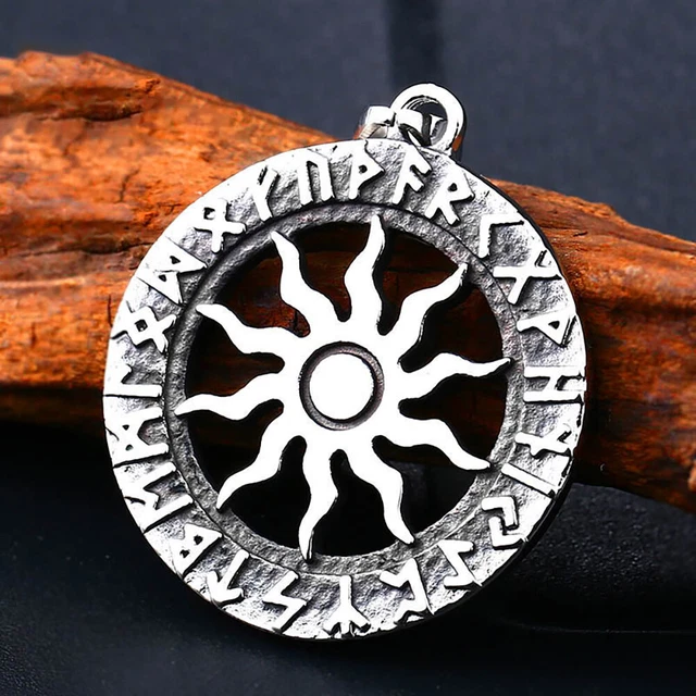 Fashion Men's Necklace Viking Alphabet 316L Stainless Steel Pendant Jewelry